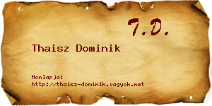 Thaisz Dominik névjegykártya